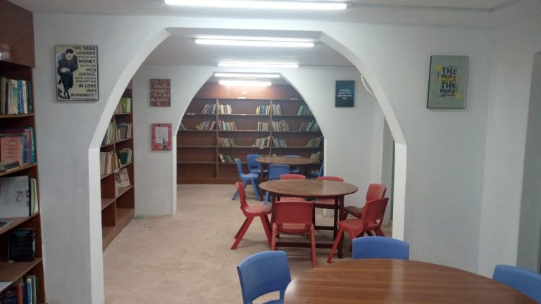4 Unused shops turned into a beautiful Public Library in Tando Jam