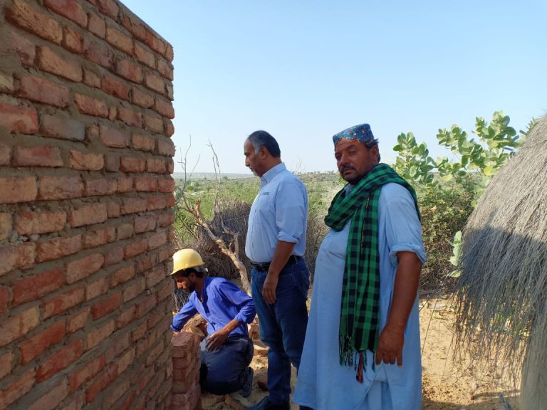Thar Foundation constructing latrines in Tharparkar villages
