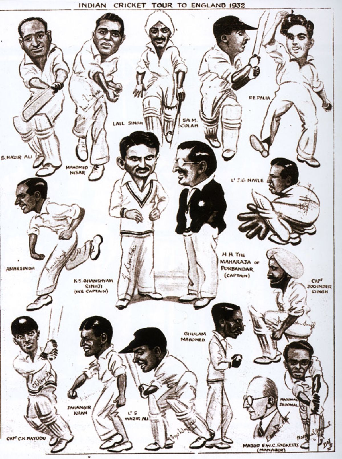 All India Cricket Team - Pen Portraits- England April 1932
