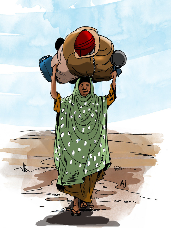 nigeria-bandits-woman-carrying