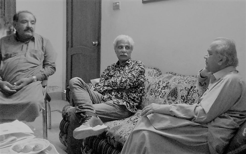 Qamar Zaman Rajpar, Ramzan Buriro and Author - Sindh Courier
