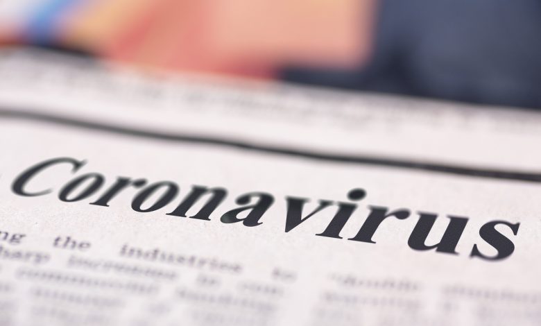 Coronavirus written newspaper