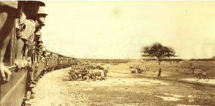 British soldiers enjoying a view of the Sindh countryside