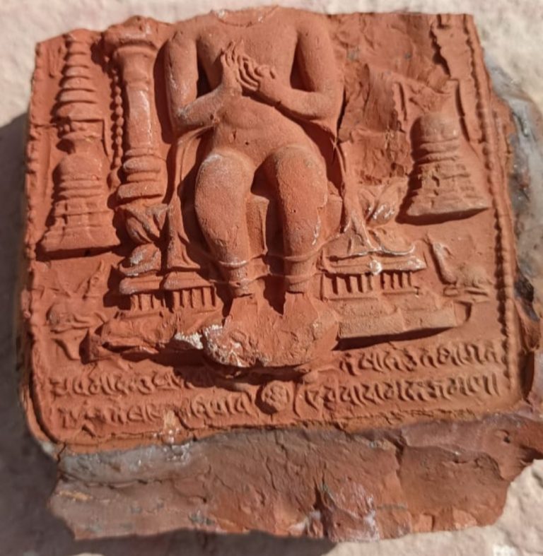 Mound of Koriyani- image of Buddha on brick- Inscriptions - Sindh Courier