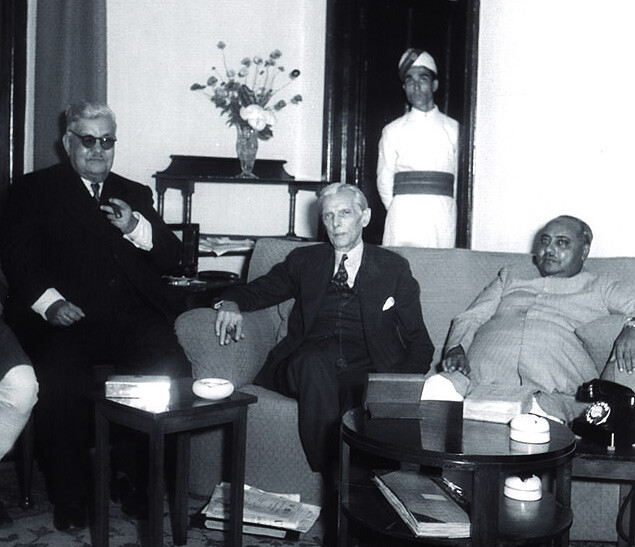 Sir Ghulam Hussain Hidayatullah with Muhammad Ali Jinnah