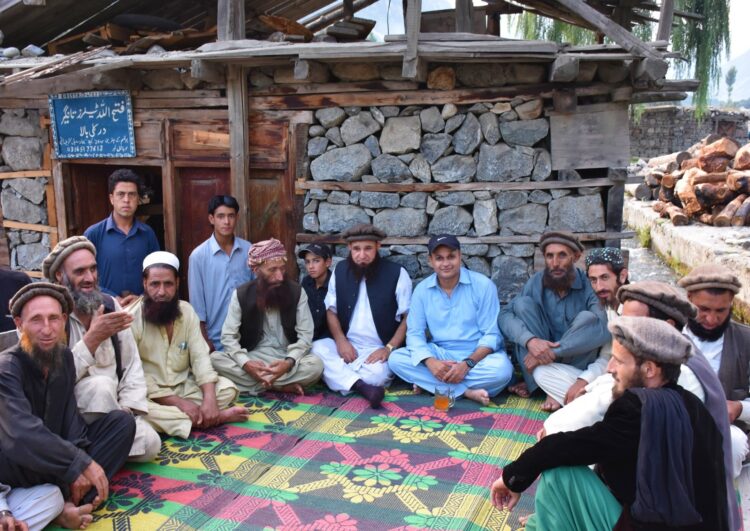 Author with local community in Dargqali Bala village in 2019, Tangir
