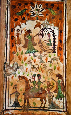 The necropolis - Paintings-of-the-romances-of-Laila-Majnun-and-Sasui-Punhun-in-a-tomb-at-the-necropolis