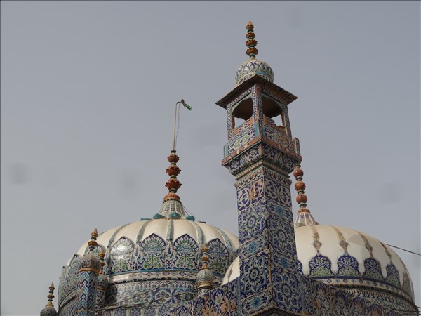 Glory in Blue - Minaret and domes of the Jilani mosque clad in blue ceramics