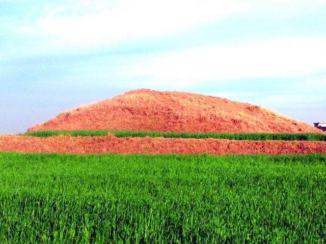 A view of Buddhist stupa or mound at Meharbad, G-12