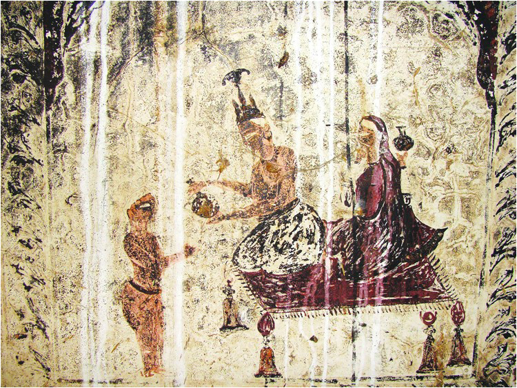 Painting of King Bali offering water as a vow to give up his kingdom to Vamana