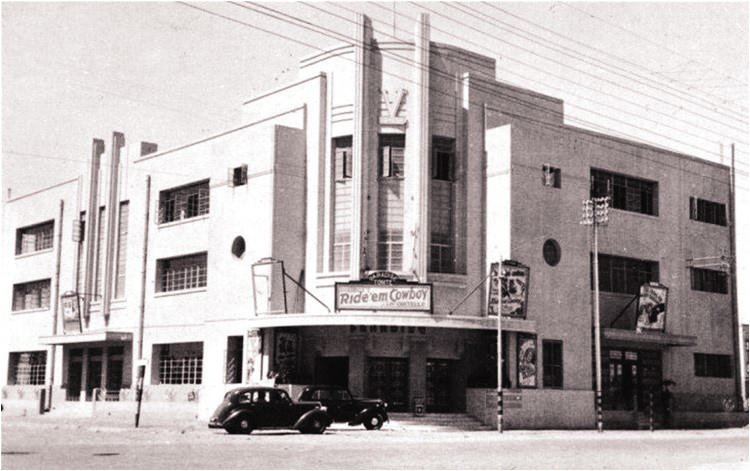 Paradise Cinema in Karachi during the 1940s, playing American film ‘Ride ’em Cowboy’