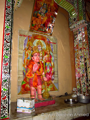 The Hanuman idol which didn't orginally belong to the temple, but was welcomed nonetheless