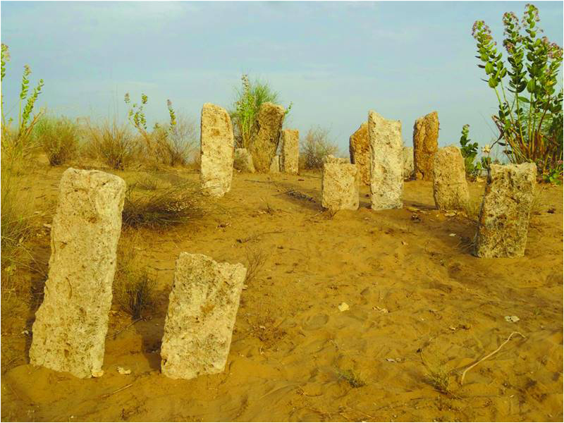Memorial stones at Rareyaro, Tharparkar