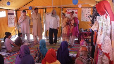 Photo of Save The Children officials visit Temporary Learning Center in Dadu