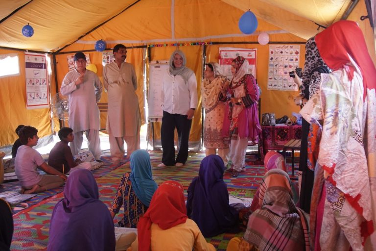 Save The Children officials visit Temporary Learning Center in Dadu