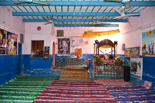 Interior view of Guru Nanak Darbar in Khahi village