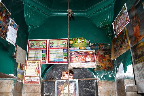 Interior view of Shiva temple in Khahi village