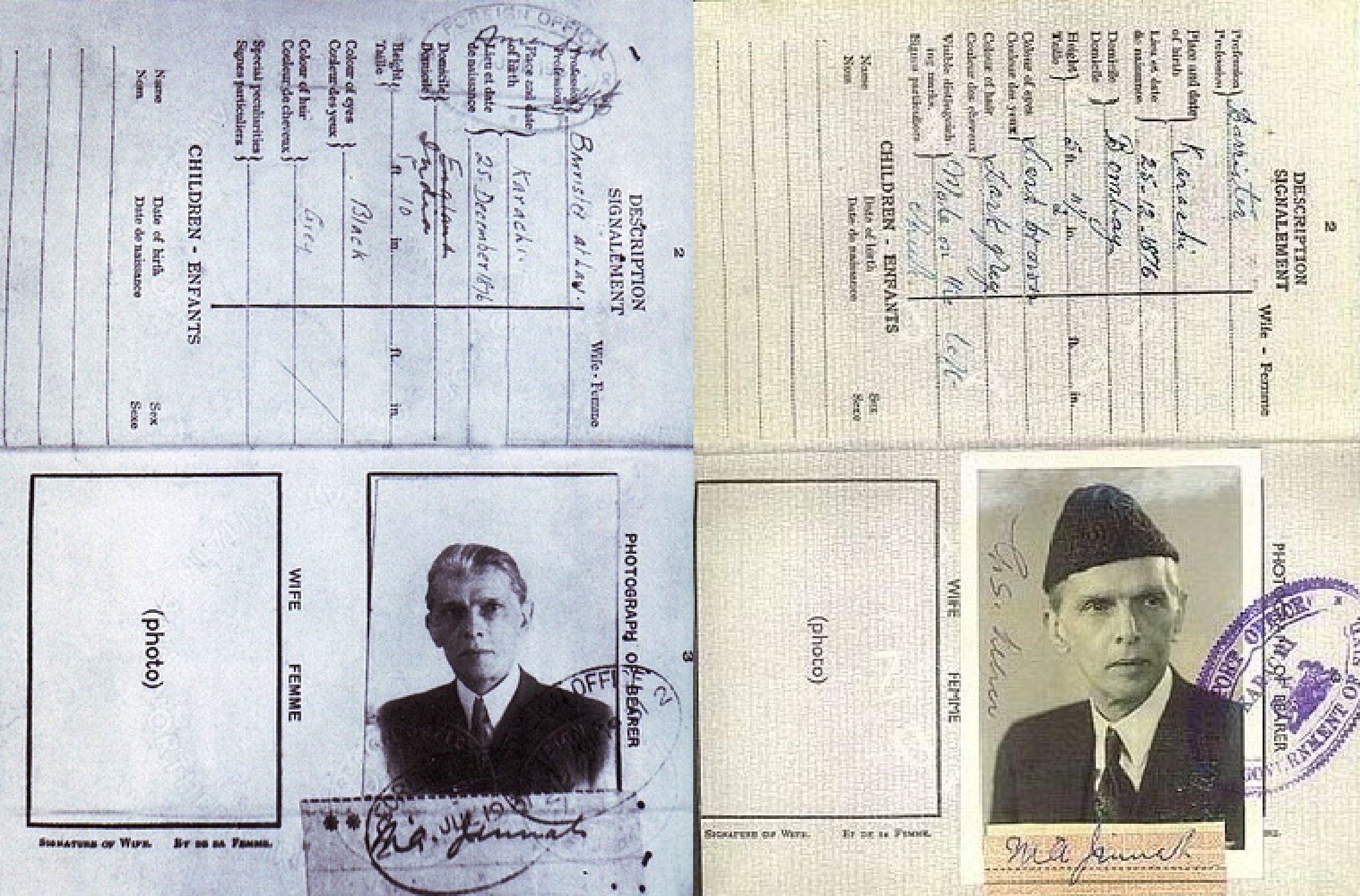 Mr Jinnah's first and second Passport