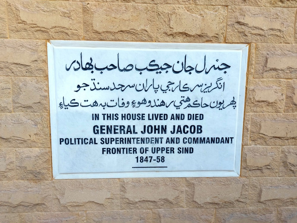 The plaque at John Jacob's House