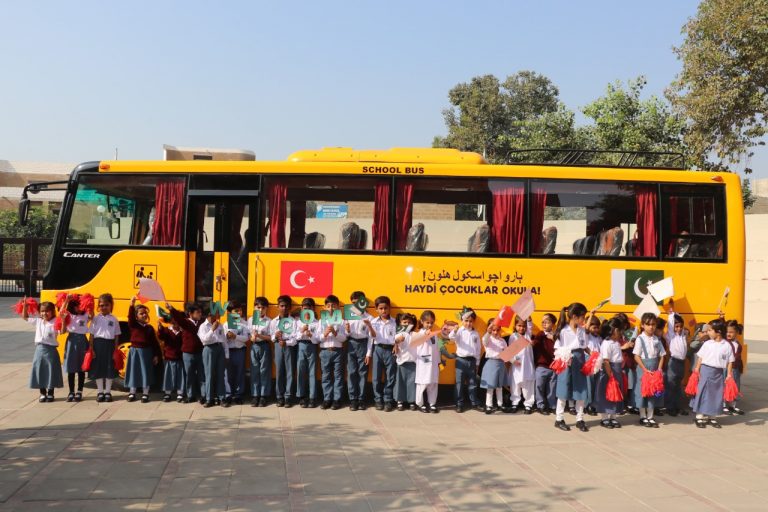 Turkish aid agency gifts ‘especially designed’ bus for Pakistan education campus in Sindh