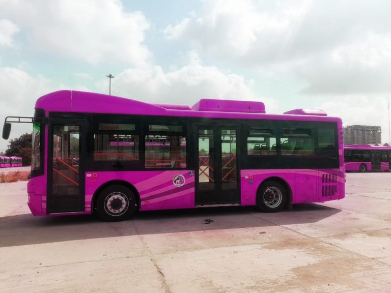 Pink Bus Service-Karachi- Sindh Courier