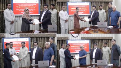 Photo of Scholarship cheques distributed at University of Technology and Skill Development Khairpur