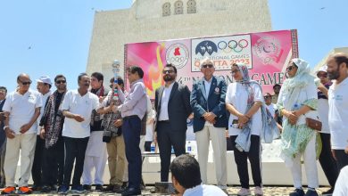 Photo of 34th National Games torch lit at Quaid’s Mausoleum in Karachi