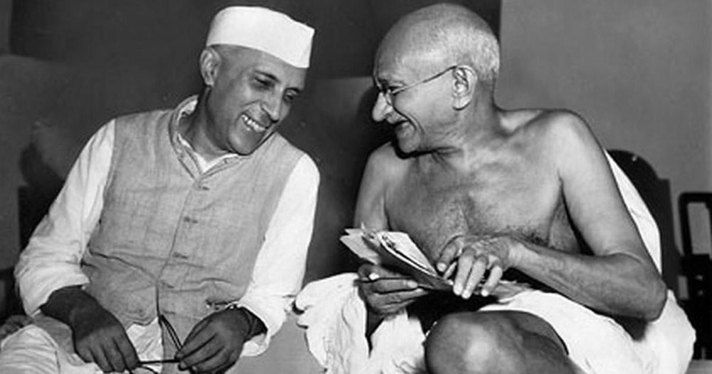 Nehru with Gandhi
