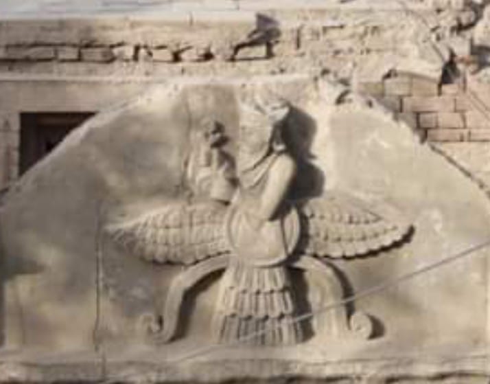 Ahura Mazda is carved on outer wall