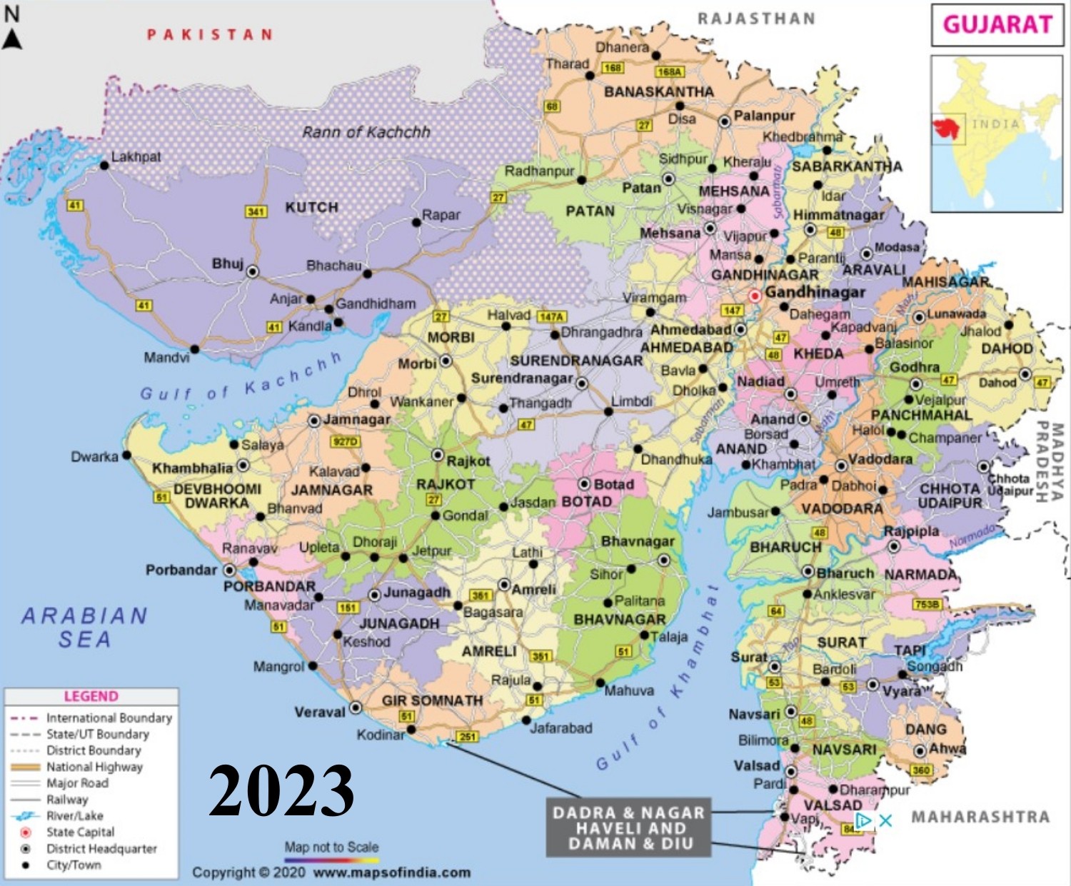 Map Gujarat Today
