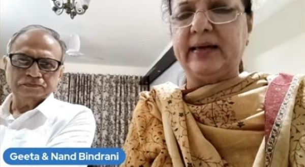 Nand Bindrani and Geeta - son and daughter-in-law of M. Kamal