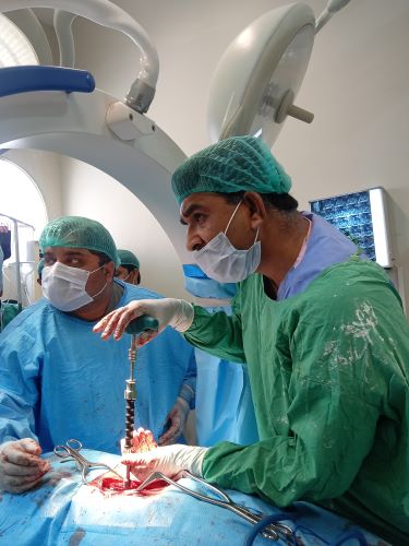 Spinal tumor and Transpedicular screw fixation surgeries conducted at Khairpur Medical College Hospital