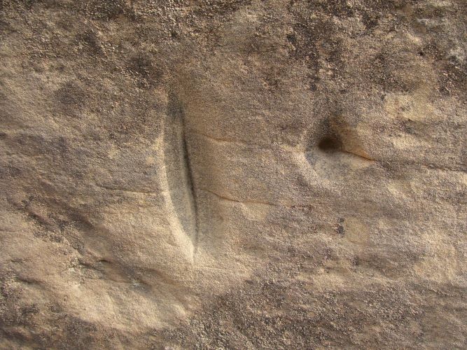 Yoni-Lingam inscribed on rock at Kalri Dhoro