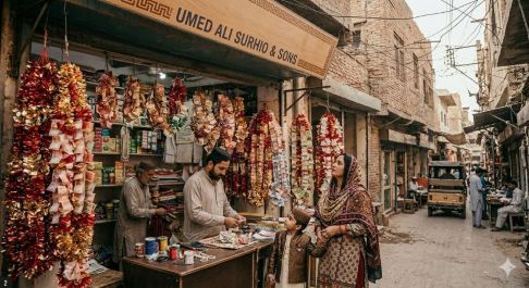 Currency-Notes--garlands- Sindh Courier