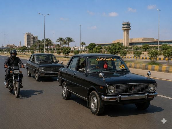 Taxi with a Taveez, AI Gen. Image-Sindh Courier