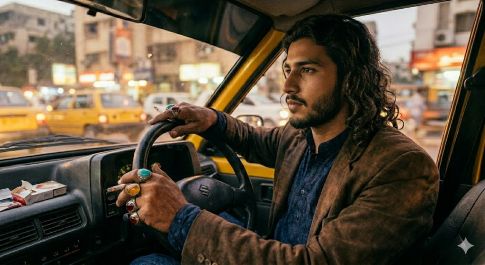 Taxi Driver with rings-Sindh Courier